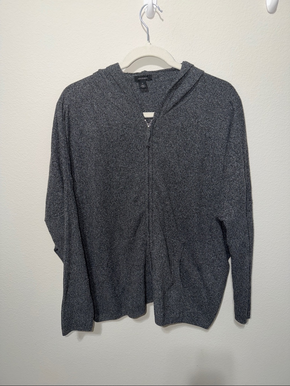 NWOT Halogen won en’s Oversized Taupe Zip-Up lightweight Hoodie Sweater. AU26B